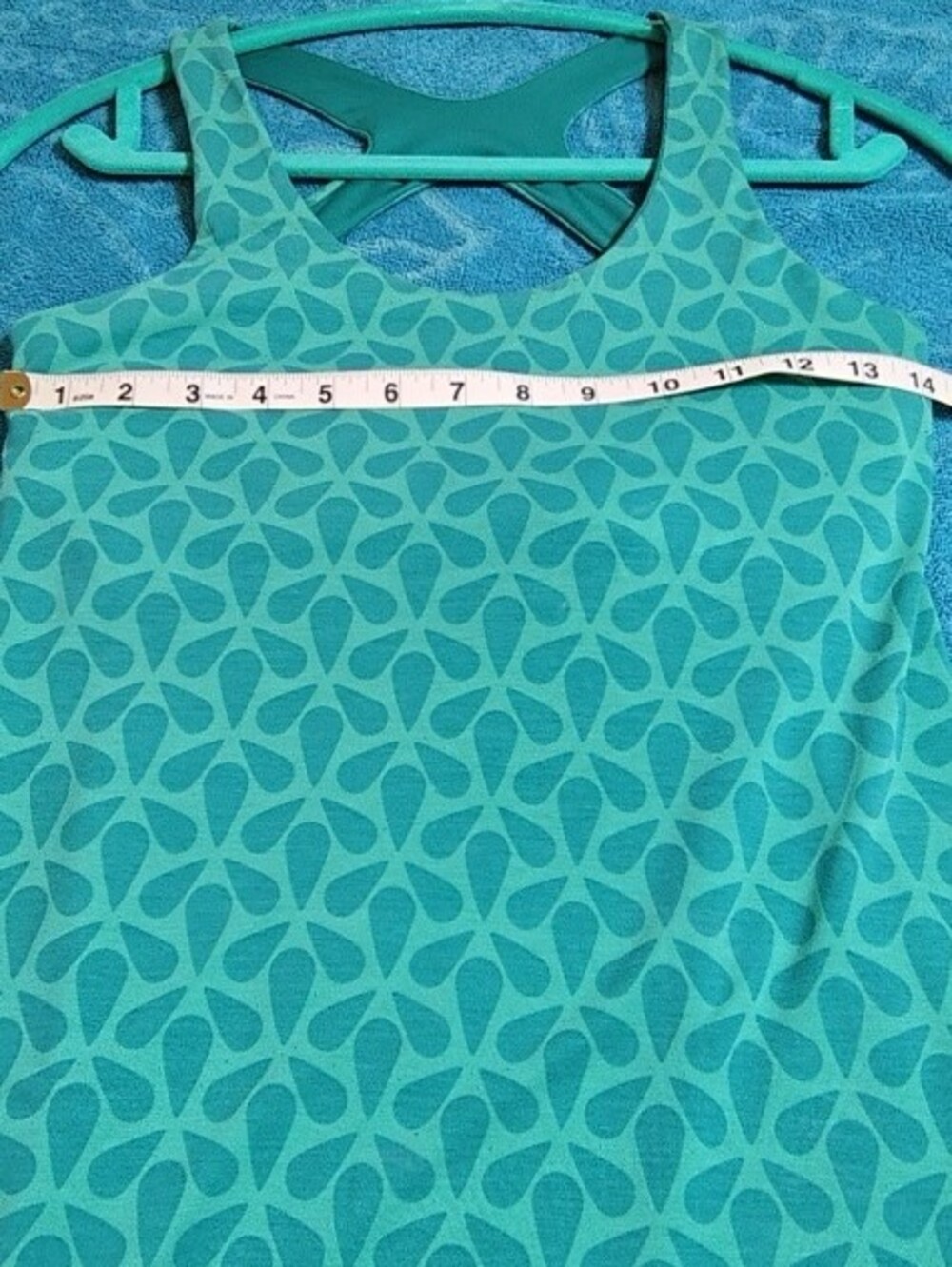Teal Patterned Racerback Mini Dress - Picture 5 of 5